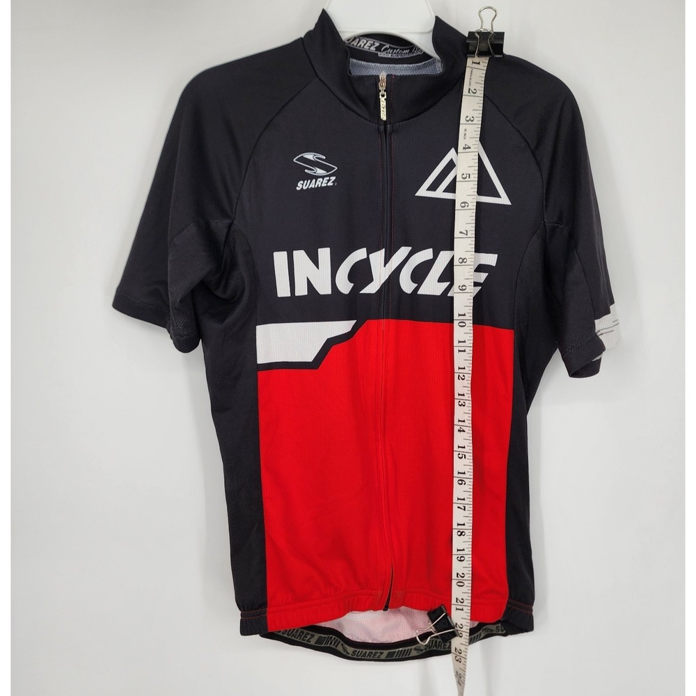Suarez Incycle Cycling Jersey Men's Small Black and Red Full Zip EUC - Picture 4 of 10